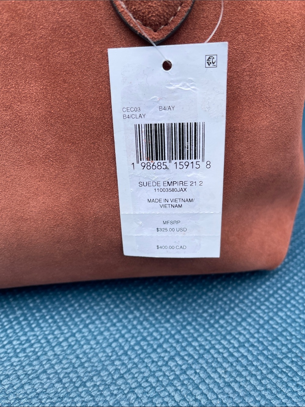 Coach Suede Satchel in Rust Orange - Picture 10 of 11